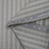 Coton lin rayé Lurex doré fond gris