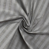 Coton lin rayé Lurex doré fond gris