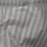 Coton lin rayé Lurex doré fond gris