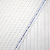 Coton lin rayé Lurex doré fond blanc