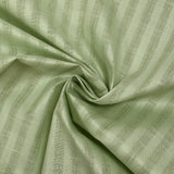 Coton lin rayé Lurex doré fond vert pastel