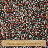 Microfibre imprimée polyester sauvage brique fond noir