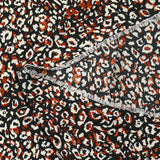 Microfibre imprimée polyester sauvage brique fond noir