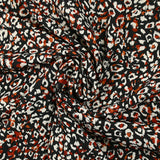 Microfibre imprimée polyester sauvage brique fond noir