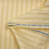 Coton lin rayé Lurex doré fond crème brûlée