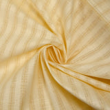 Coton lin rayé Lurex doré fond crème brûlée