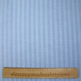 Coton lin rayé Lurex doré fond bleu layette