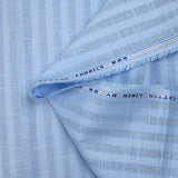 Coton lin rayé Lurex doré fond bleu layette