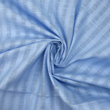 Coton lin rayé Lurex doré fond bleu layette