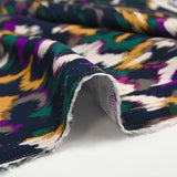 Satin de viscose imprimé Vénus violet fond marine