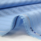 Coton lin rayé Lurex doré fond bleu layette