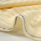 Coton lin rayé Lurex doré fond crème brûlée