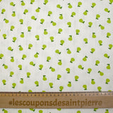 Jersey pointelle coton imprimé poire fond blanc cassé