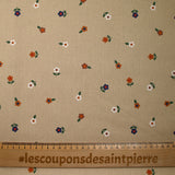 Coton imprimé les fleurs de Sophie fond beige