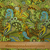 Green cashmere labyrinth print cotton