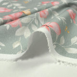 Coton imprimé fleurs magiques fond gris