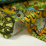 Green cashmere labyrinth print cotton