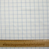 Coton tissé aspect lin à carreaux fond blanc
