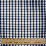 Coton Vichy 9mm bleu marine