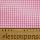 Algodón de 3 mm rosa gingham