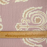 Crêpe imprimé l’atelier des fleurs fond vieux rose