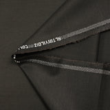 Tissu tailleur laine mélangée sergé noir et marron foncé