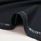 Tejido para traje fantasía mezcla lana azul oscuro y negro