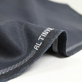 Tissu tailleur laine mélangée sergé bleu fond noir