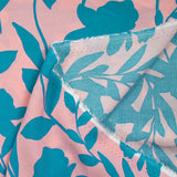 Viscose imprimée Linda bleu fond rose