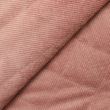 Velours de polyester côtelé matelassé envers sherpa vieux rose