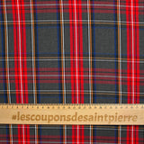 Gabardine polyviscose tissé teint à carreaux fond gris