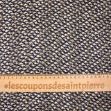 Mousseline imprimée bande satin oeil rose fond marine