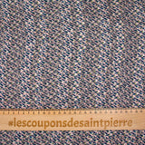 Mousseline imprimée bande satin oeil bleu fond vieux rose