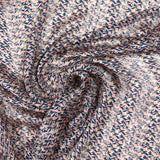 Mousseline imprimée bande satin oeil bleu fond vieux rose