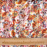 Muselina estampada con raya de raso, polvo de amanecer rosa y amarillo