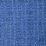 Tweed de polyester Lurex carreaux ligne noire fond bleu