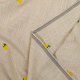 Lin viscose brodé citron fond ficelle