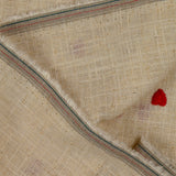 Lin viscose brodé coeur fond ficelle
