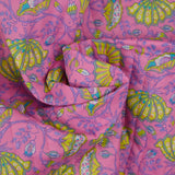 Coton matelassé double face Inaya rose au mètre