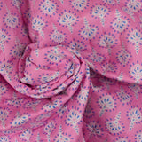 Coton matelassé double face Inaya rose au mètre