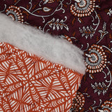 Coton matelassé double face Amayra camel et grenat au mètre