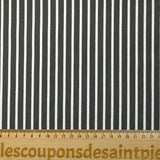 Coton tissé-teint Rudy rayé 3 mm blanc fond noir