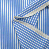 Coton tissé-teint Rudy rayé 3 mm blanc fond bleu ciel