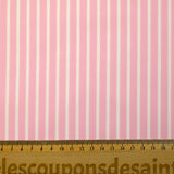 Coton tissé-teint Rudy rayé 3 mm blanc fond rose layette