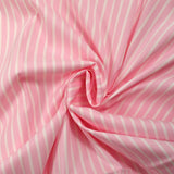Coton tissé-teint Rudy rayé 3 mm blanc fond rose layette