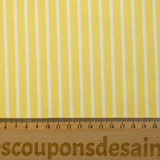 Coton tissé-teint Rudy rayé 3 mm blanc fond jaune beurre