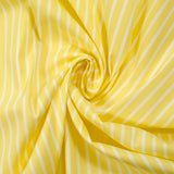 Coton tissé-teint Rudy rayé 3 mm blanc fond jaune beurre