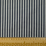 Coton tissé-teint Rudy rayé 3 mm blanc fond bleu nuit