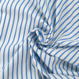 Coton tissé-teint Rudy rayé 3 mm bleu ciel fond blanc