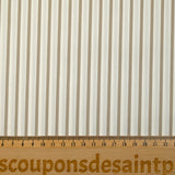 Coton tissé-teint Rudy rayé 3 mm taupe fond blanc
